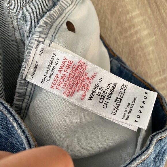 🦋 TOPSHOP Jamie High Waisted Raw Hem Jeans 26 Distressed Casual Boho Everyday - Picture 8 of 9